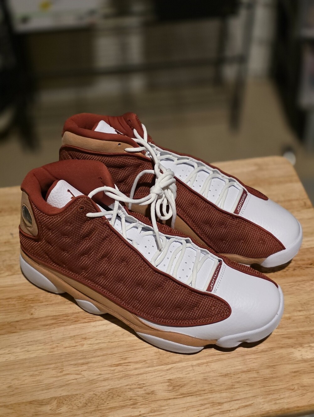 Men's Athletic Sneakers in Rust and White - Classic Low-Top Jordan's